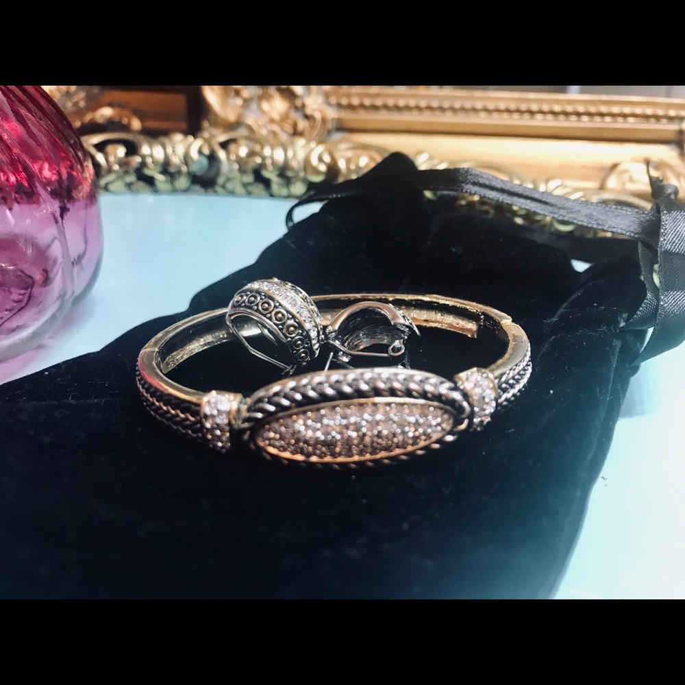 bracelet and earrings